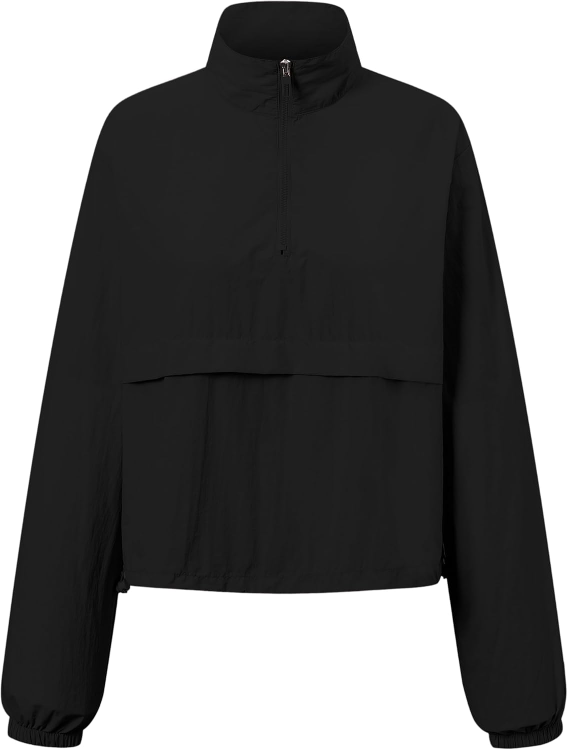 SANGTREE Women Half Zip Cropped Workout Jackets UPF 50+ Sun Protection Athletic Running Shirts