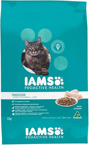 IAMS Cat Dry Food Healthy Adult Indoor Weight & Hairball Care 8kg