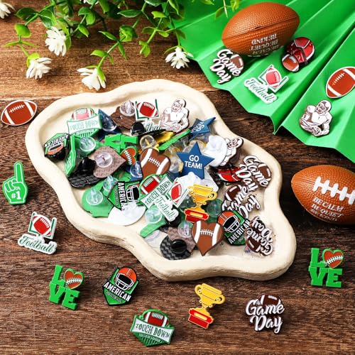 Image of Knitgrip 60 Pcs Football Softball Soccer Volleyball Baseball Enamel Pins Bulk Sport Trading Lapel Pin Senior Night Party Favors for Hat Shirt Backpack Sport Player Award Gift, 12 Style