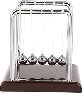Newton's Cradle Energy Conservation Teaching Model 5 Pendulum Balls for Physics Demonstration Stress Relief Desk Toy for Students and Teachers Office Decor