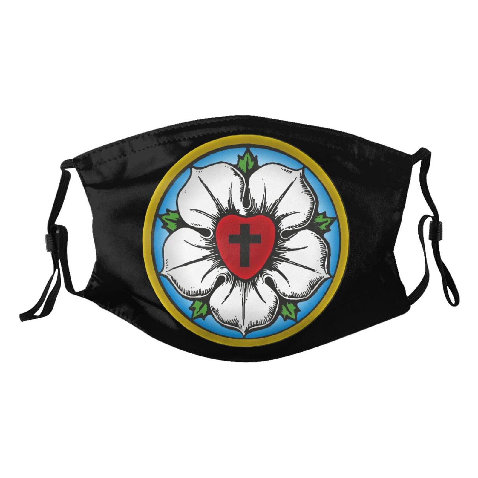 Heart Lutheran Rose Adult Dust Mask Adjustable Dust Face with 2 Filter82