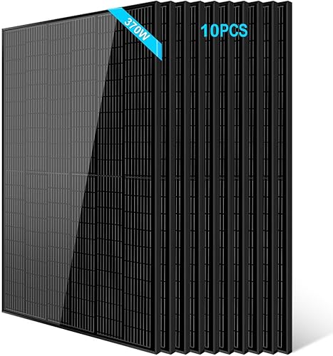 SUNGOLDPOWER - 10 paneles solares monocristalinos de 370 W de grado A, impermeable IP68, panel solar de alta eficiencia para estación de carga,