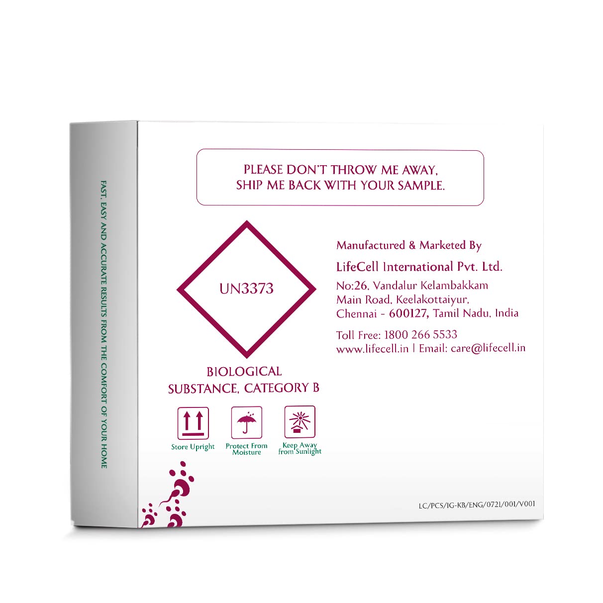 LifeCell At-Home Self-Collection InferGenes Female Test Kit | Detects- 26 Definitive Clinically-Relevant Genes Related To Female Infertility | At-Home Saliva Collection Kit | Easy To Use , Discreet & Convenient, Private & Safe.