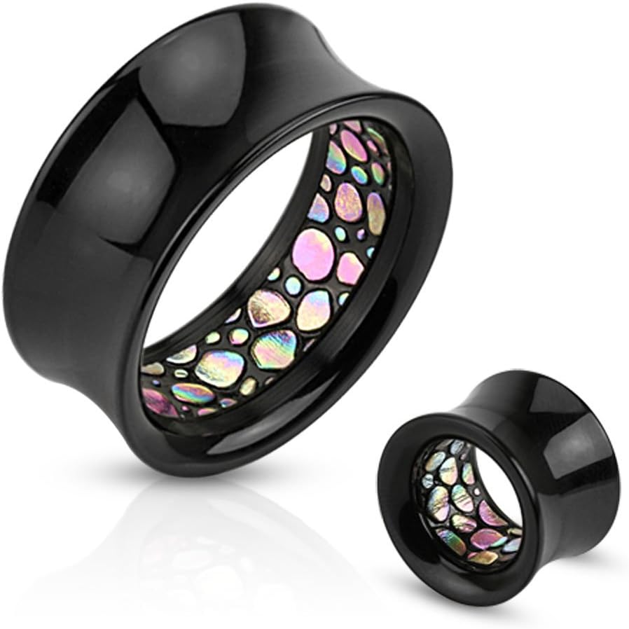 Acrylic Inlay Pattern Eyelet Tunnels Ear Plugs Gauges