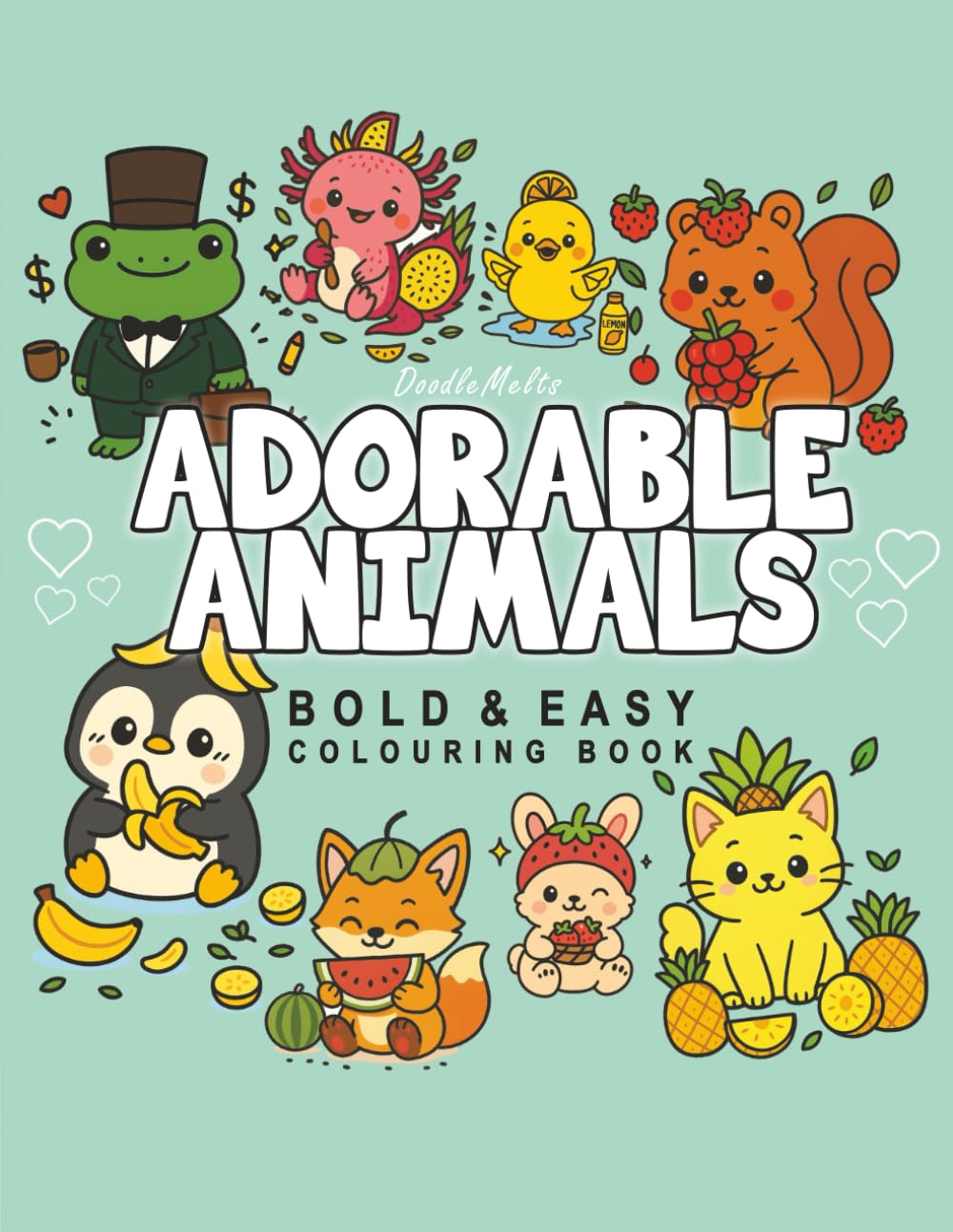 Adorable Animals: Bold & Easy Colouring Book