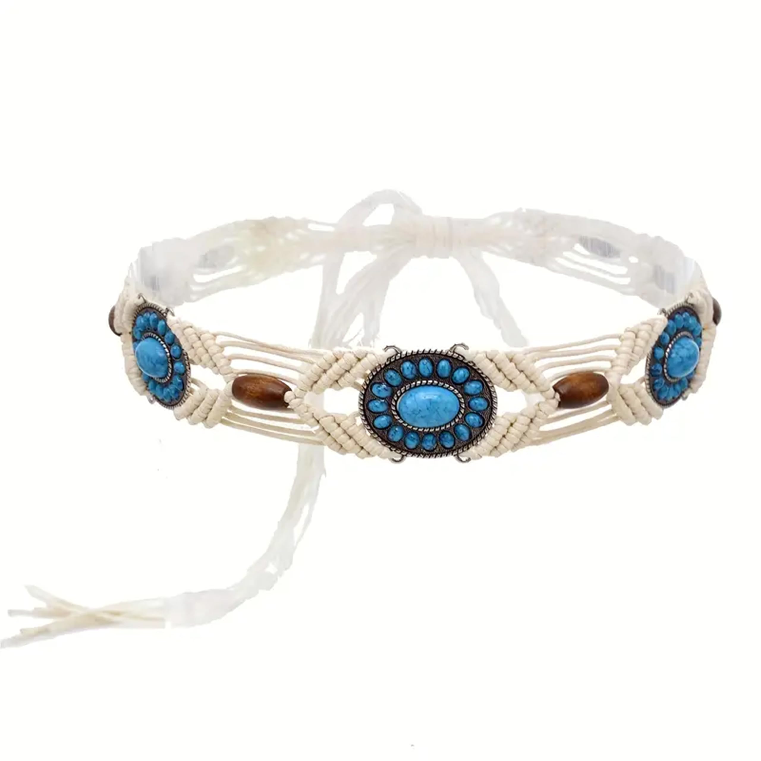 Blue Stone Tassels Braided Waist Belt | Skinny Woven Belt for Dress | Girls Waist Thin Rope Waistbands | Dress Accessories For Women-image-37