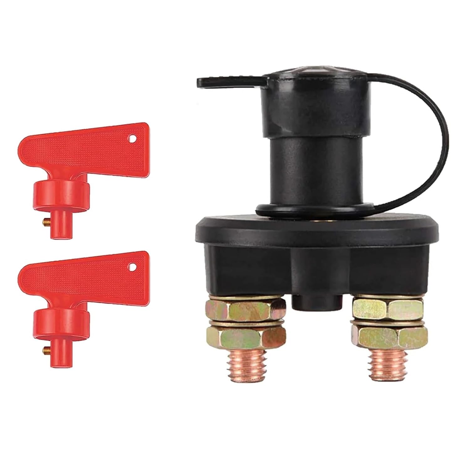 12V/24V Car Battery Power Switch Disconnect Isolator Circuit Breaker Main Switch Kill Cut-Off Switch Insulated Rotary(Black Power Switch 1)