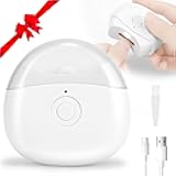 Automatic Electric Nail Clipper with LED Light & 2 Speeds with Nail Scraps Storage, USB Rechargeable Safety Fingernail Trimmer for Baby, Children, Kids, Adult, Seniors and Caregivers, White