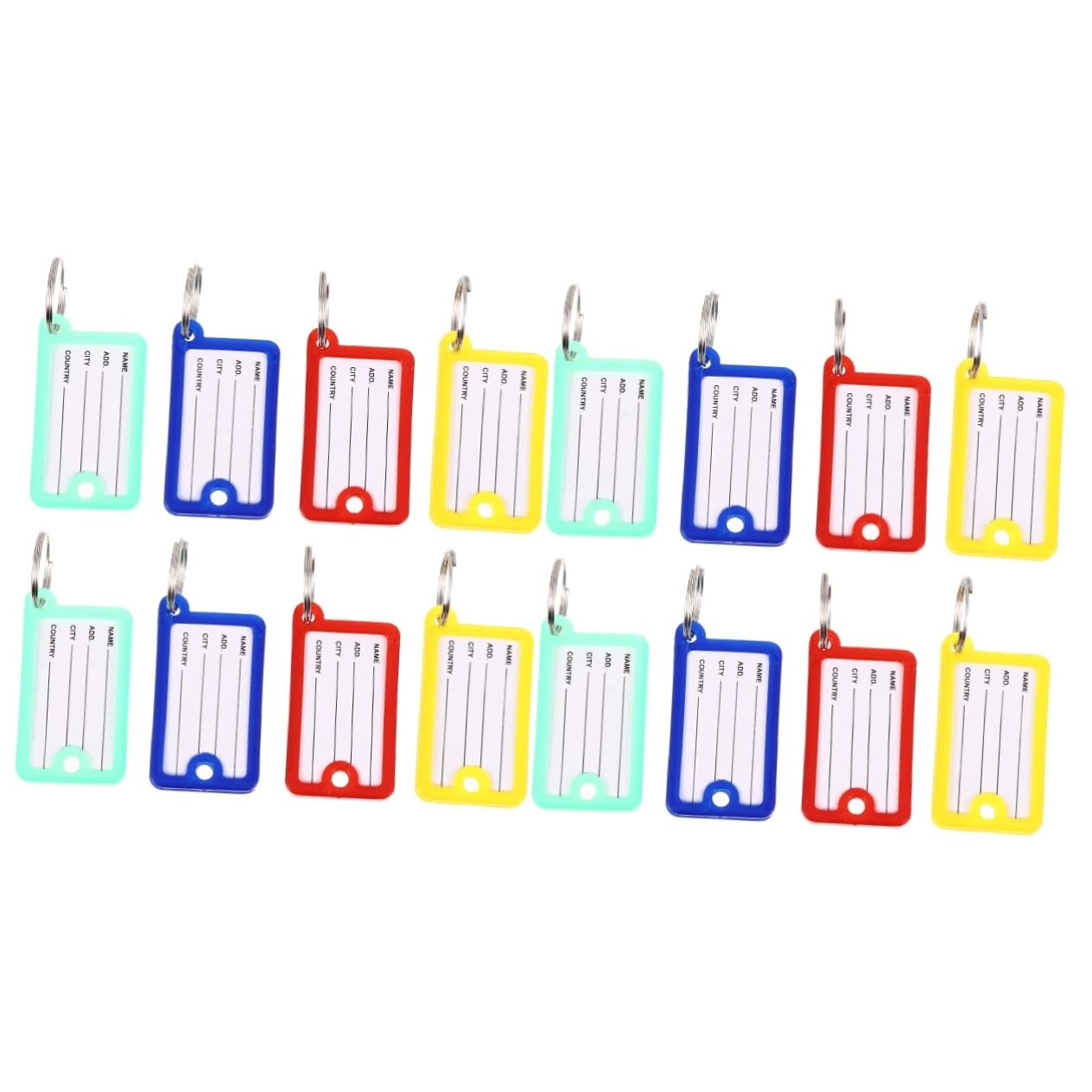 Angoily 2 Set Etichette Colorate Per Chiavi Pratiche E Decorativi Per Chiavi Bagagli E Animali Domestici Per Armadietti E Hotel 100 Pezzi*2