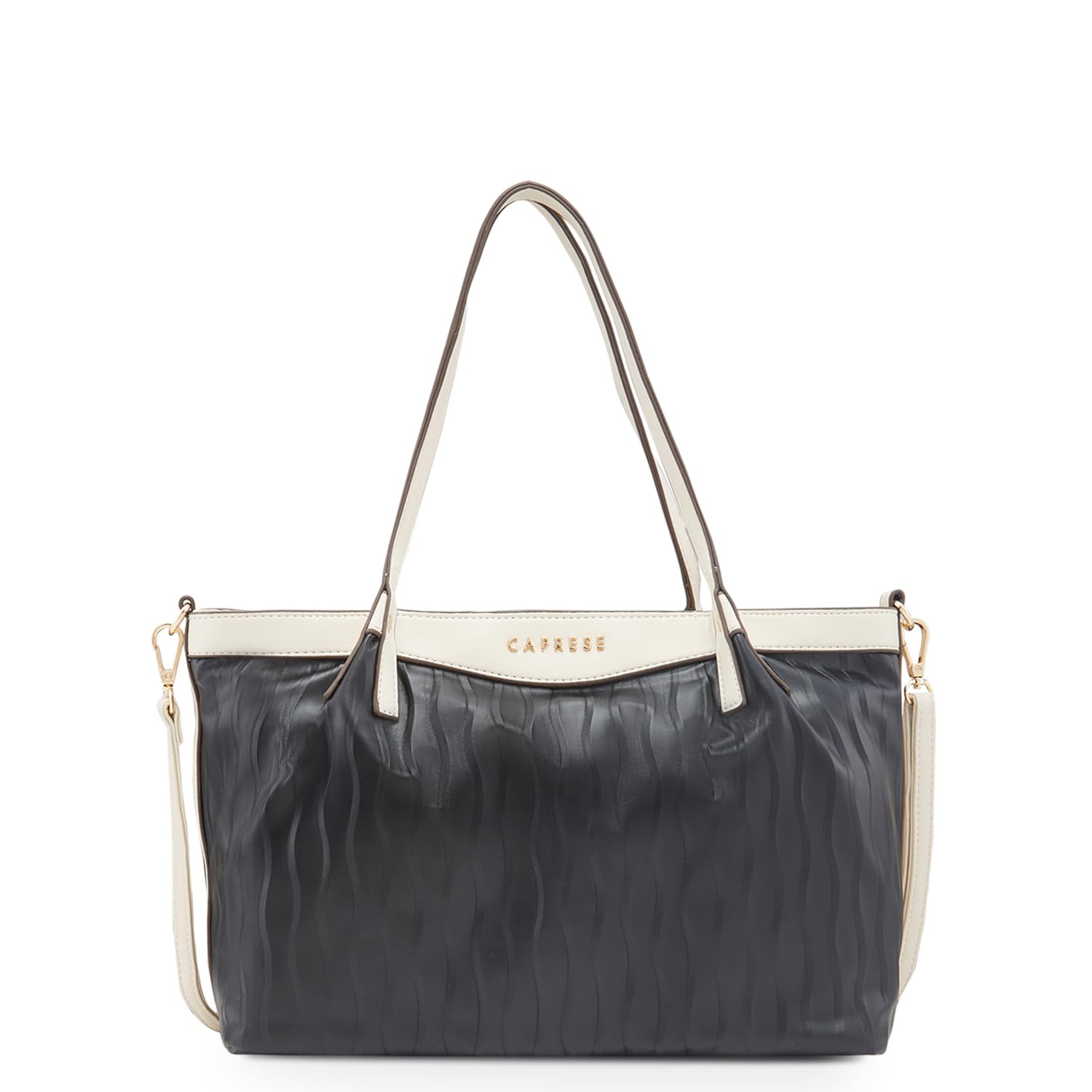 Caprese Shyla Satchel, Black-Large | Sleek Solid Designed Shoulder Bag for Women with Adjustable Sling Strap | Spacious Compartments | Perfect for Casual/Party & Daily Use (B0DDCQKC68) Amazon Price History, Amazon Price Tracker