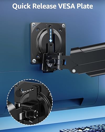 Miniatura 8 de Freelift Pro Black - Soporte de monitor individual para pantalla de 32, 27, 24 y 22 pulgadas, brazo de resorte de gas con capacidad para 4.4-22