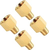 Vista 7 de SUNGATOR Paquete de 4 adaptadores de tubería de latón macho de 1/2 pulgada x 1/2 pulgada hembra, adaptadores NPT macho a hembra, accesorios