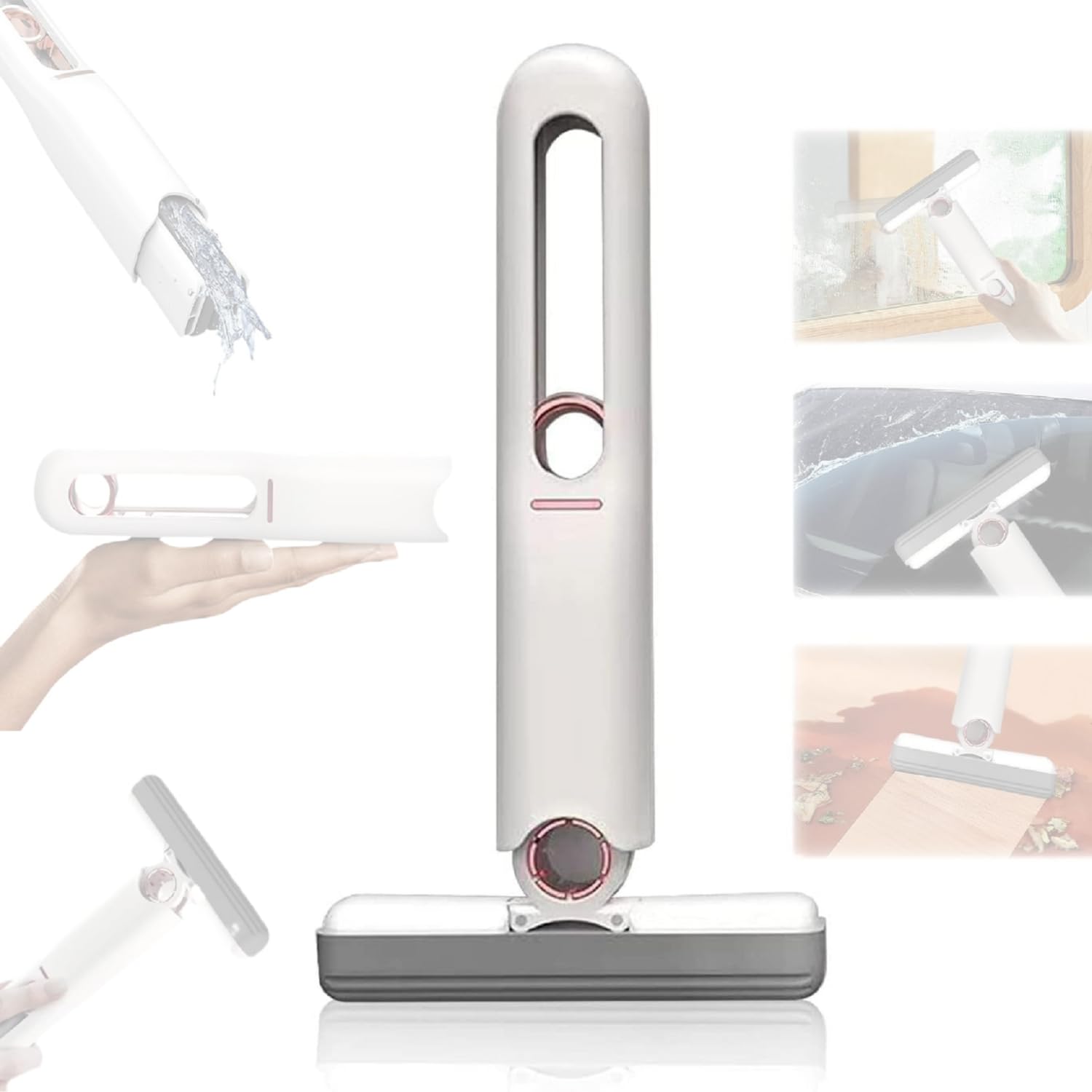 Portable Mini Squeeze Mop Mini Sponge Self Squeeze Folding Cleaner Brush for Car Window, Office Walls, Kitchen Floor Cleaning