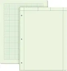 Seajan Bloco de engenharia de computação de 2 peças, bloco de engenharia de 21 x 28 cm, caderno de engenharia, bloco de papel gráfico, 5 quadrados por polegada, bloco de engenharia de evidências, 100