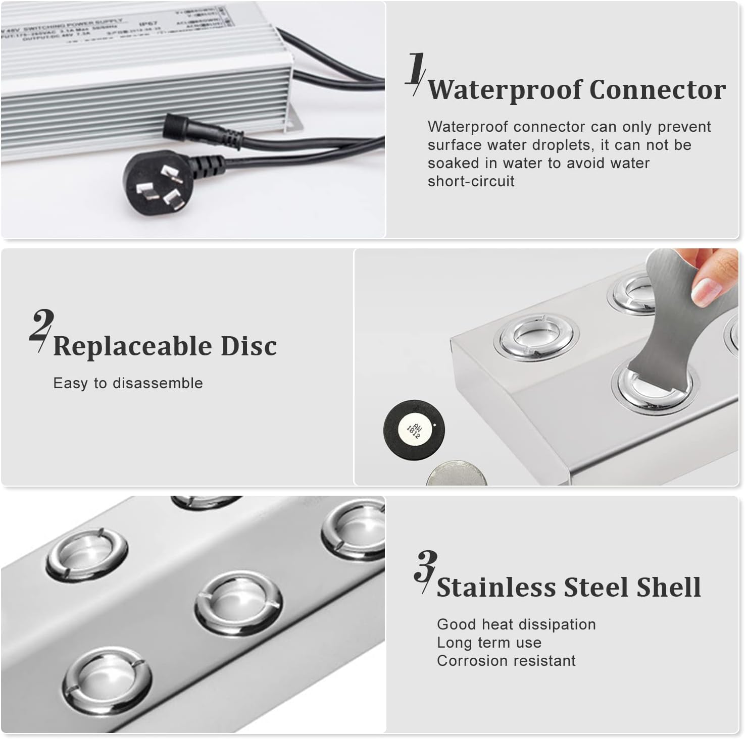 YUEWO 12 Head Ultrasonic Mist Maker Fogger, 18.7lbs/H Stainless Steel Air Humidifier Fog Maker with Buoy/400W Waterproof Power Supply for Industrial/Scenic/Greenhouse/Garden/Pond/Aquarium/Rockery