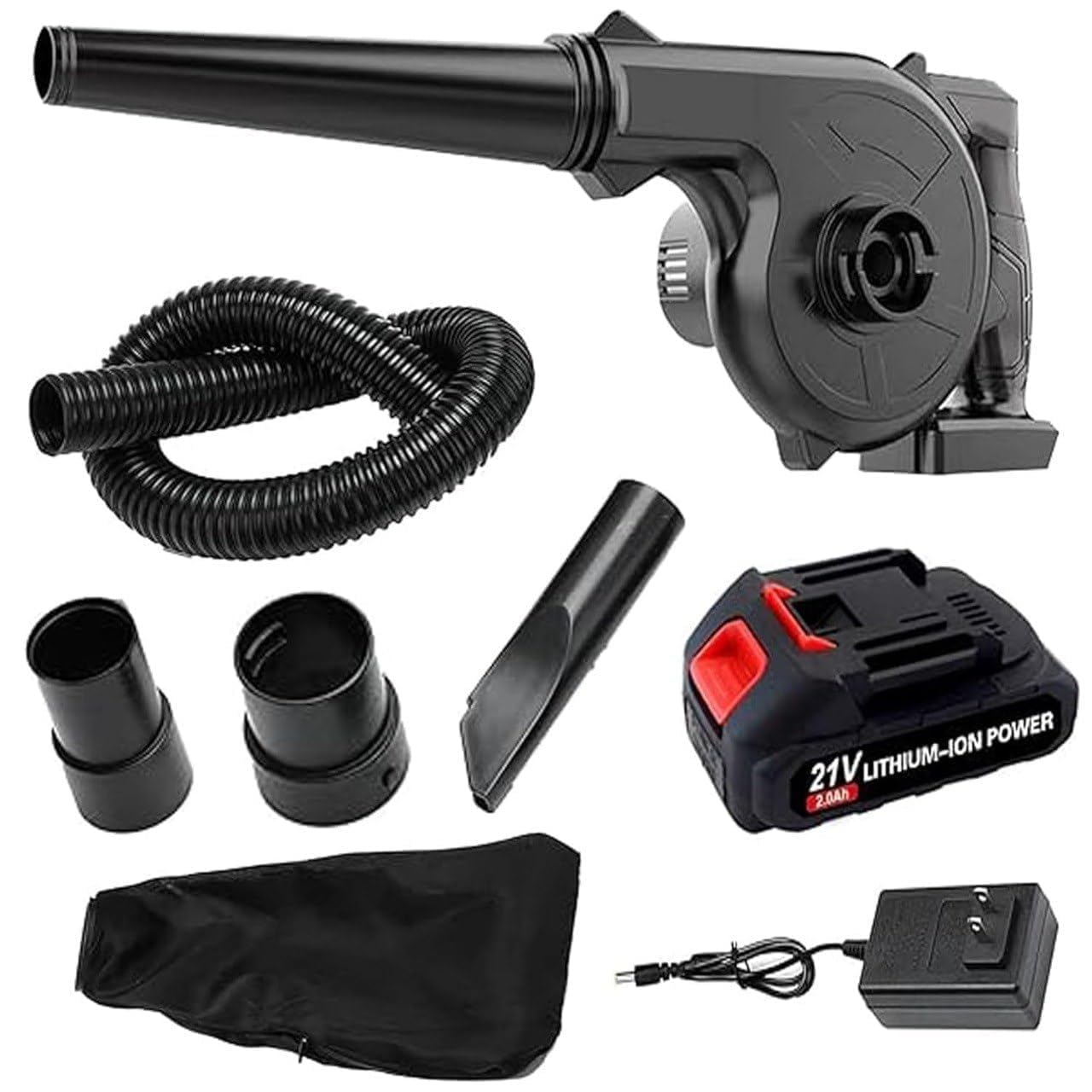 Cordless Air Blower & Vacuum 2 in 1 Portable 21V Battery Powered Dust Cleaner, Variable Speed Handheld Leaf Blower for Car Cleaning, Gardening & Home Use-image-24
