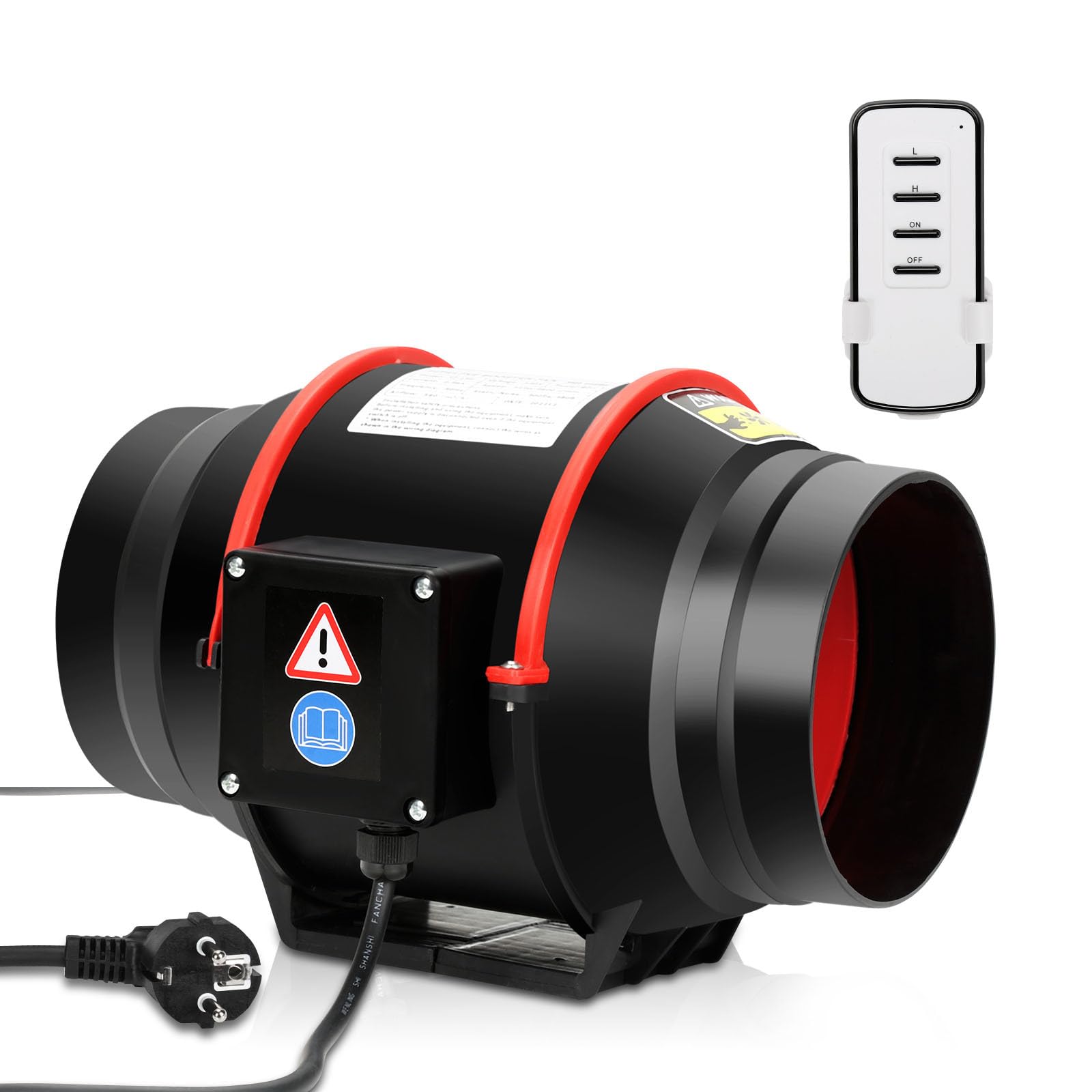Wentylator rurowy z pilotem zdalnego sterowania, 540 m³/h, 80 W, Ø