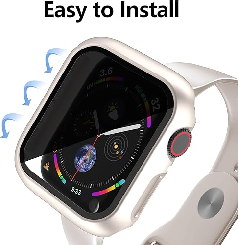 Miniatura 4 de 4 fundas rígidas de policarbonato compatibles con Apple Watch Series 654SE de 1.732 pulgadas con protector de pantalla de vidrio, protector completo