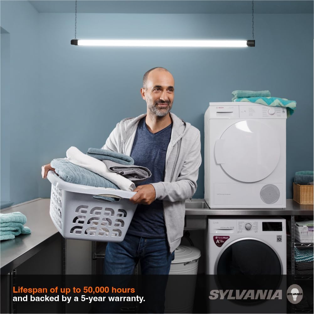 Sylvania 4" LED Shop Light, 42W, Linkable, Plug-in, 4500 LMS, 120V, Indoor, Accessories Included - 1 Pack (66473)