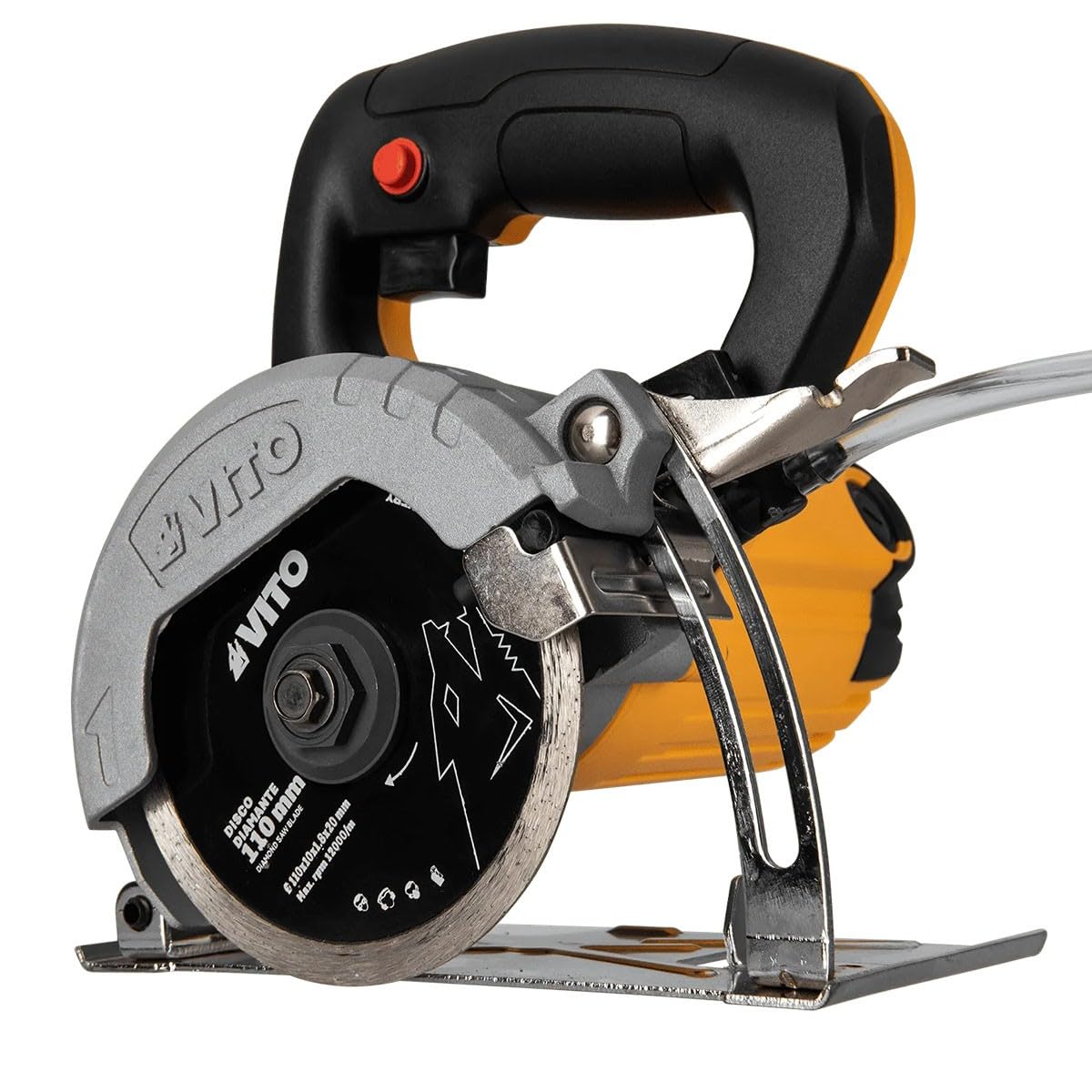 VITO Professional High Performance Tile Cutter VISCCC15110 1550 W, 12,000 rpm - 110 mm Powerful Wet and Dry Cutting Cutter for Stones, Tiles, Granite, Marble and Concrete up to 34 mm Thickness