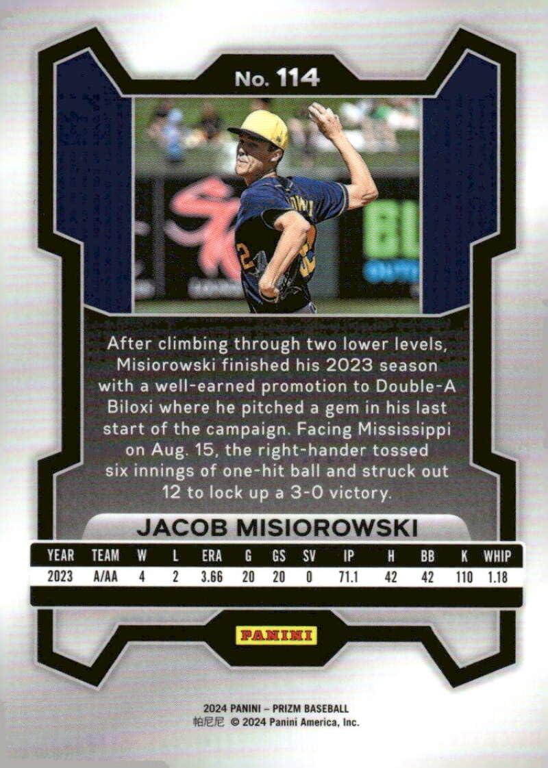 Amazon.com: 2024 Panini Prizm #114 Jacob Misiorowski Milwaukee Brewers RC Rookie  Baseball Base Trading Card : Collectibles & Fine Art