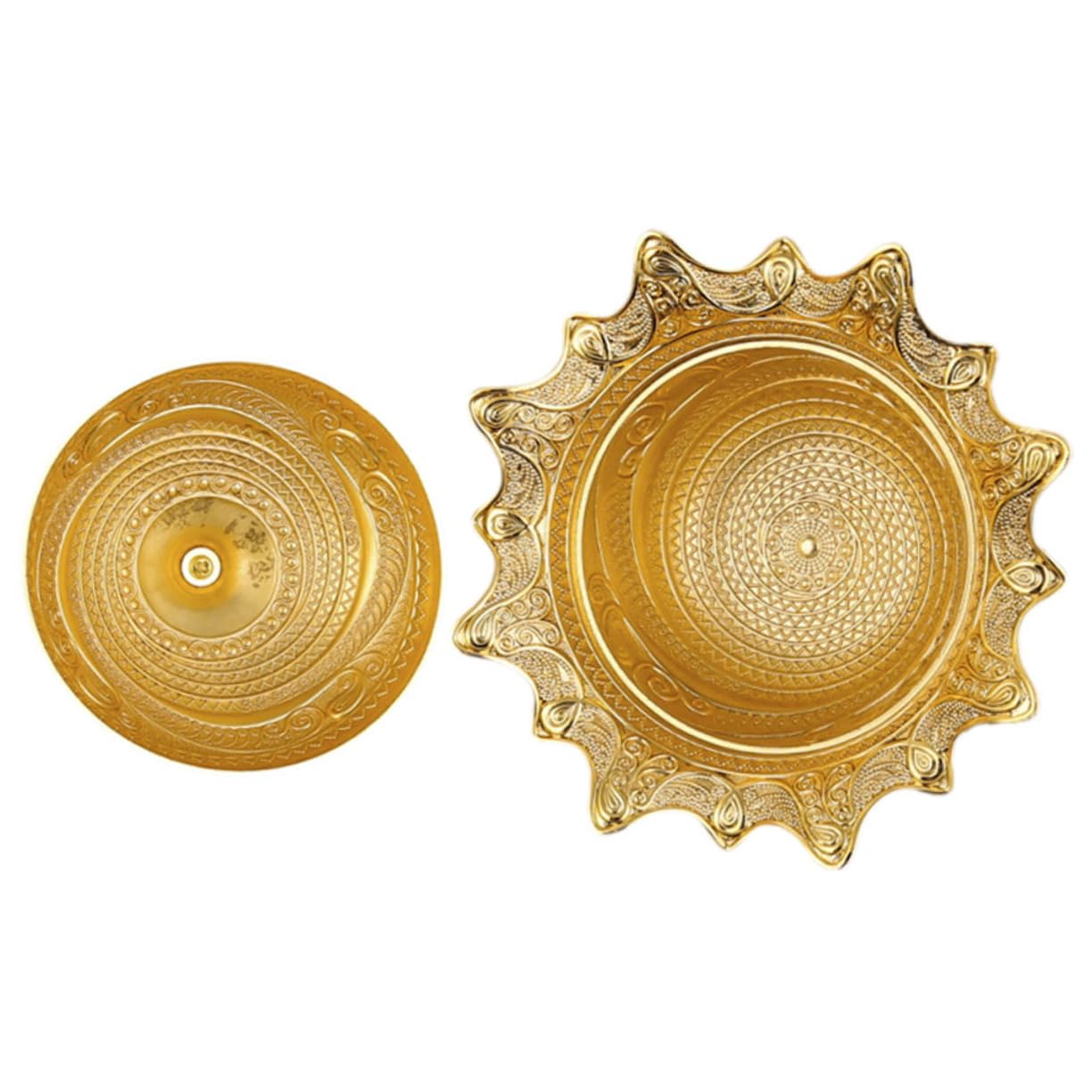 ERINGOGO Metal Storage Bowl for Nut Fruit Nut Bowl Mini Containers with Lids Nut Jar Vintage Home Decor Small Storage Holder with Lid Metal Storage Holder for Candy Decorative Storage Bowl