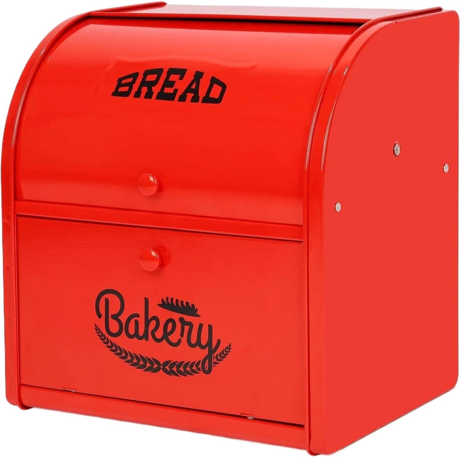 LSNNMU 2-Tier Metal Bread Storage Box With Roll Top Lid, Large Kitchen Container For & Pastries For Organisation