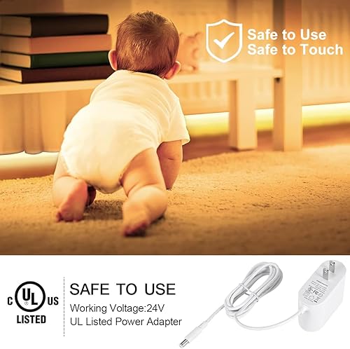 Miniatura 6 de COB - Tira de luz LED blanca cálida, 33 pies, regulable, 3000 K, tira de luces LED blancas superbrillantes con control remoto RF y fuente de