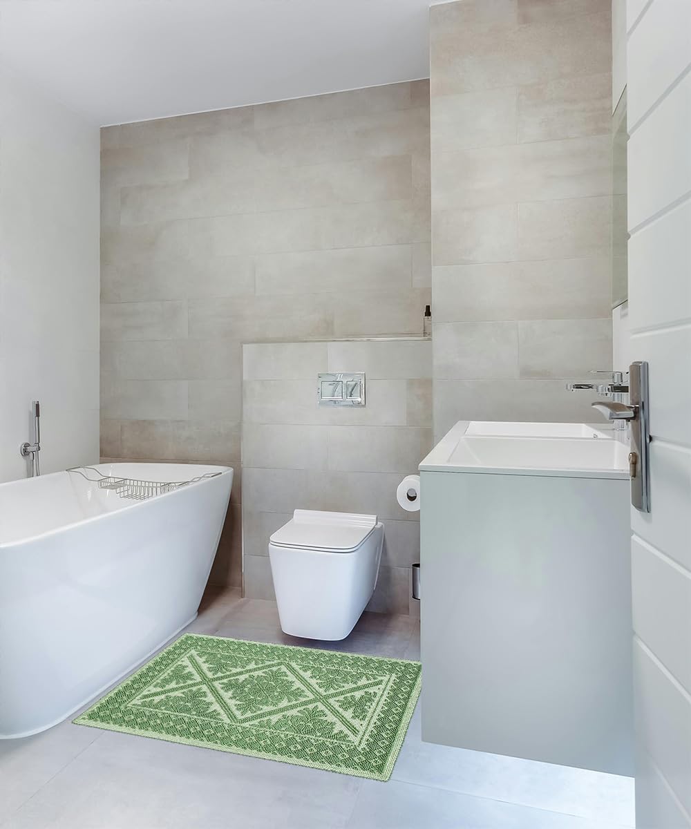 Sowel Tappeto Bagno In Cotone Biologico 100% – 50x80 Cm, 1000 G/m², Colore Verde Menta, Prodotto In Portogallo, Certificato Oeko-Tex