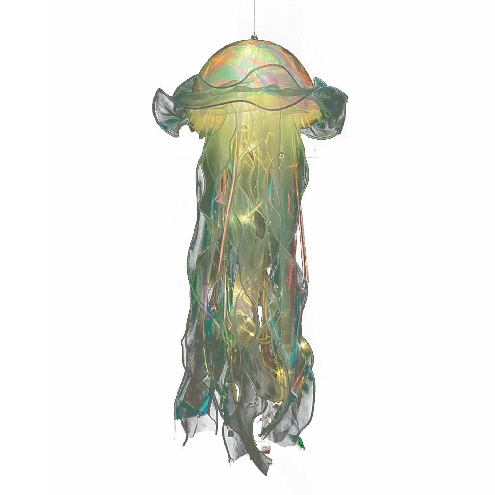 Hitburu Green Hanging Jelly Fish Light Lamp - Atmosphere Decorative Lamp For, Jelly Fish Light Lamp Electric, Light Up Jellyfish, Handmade Decorative Ball Lamp For Living Room, Garden, Bedroom