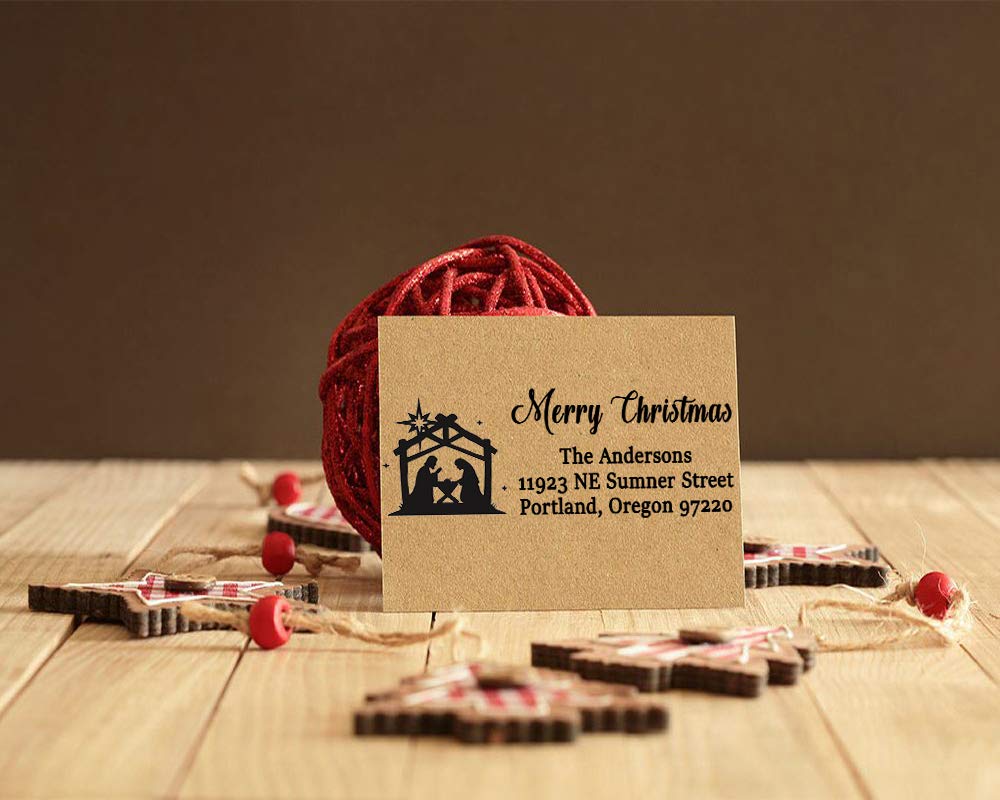 Amazon.co.jp: セルフインク式ゴムスタンプ、メリークリスマス