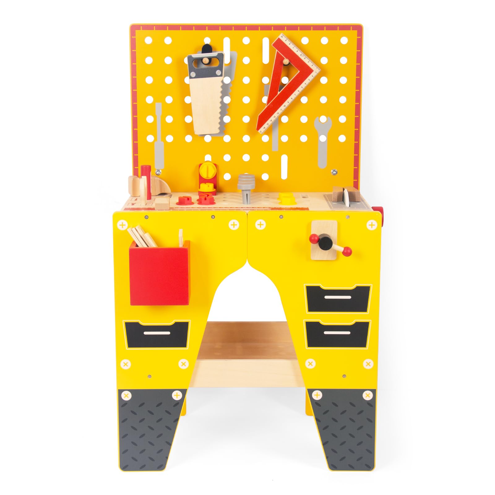 Photo 1 of Wooden Tool Bench for Kids – Pretend Play Workbench Set with Realistic Tools, STEM Construction Workshop Toys, Gift for 3 4 5 Year Old Boys & Girls