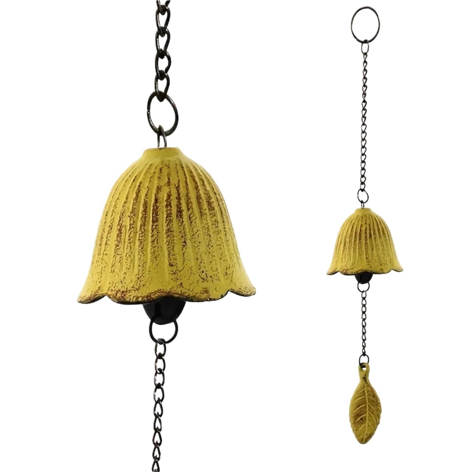 AFDHVTKLDR Wind Chimes 1pc Retro Cast Iron Wind Chime Metal Leaf Bell Hanging Decoration Outdoor Balcony Garden Home(Color2)