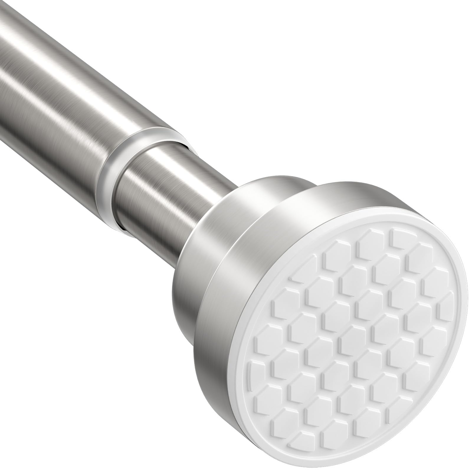 Spring Tension Curtain Rod 30-76inch, Adjustable Expandable Tension Curtain Rod No Drilling, Tension rods for Window Doorway Kitchen Curtain,Nickel