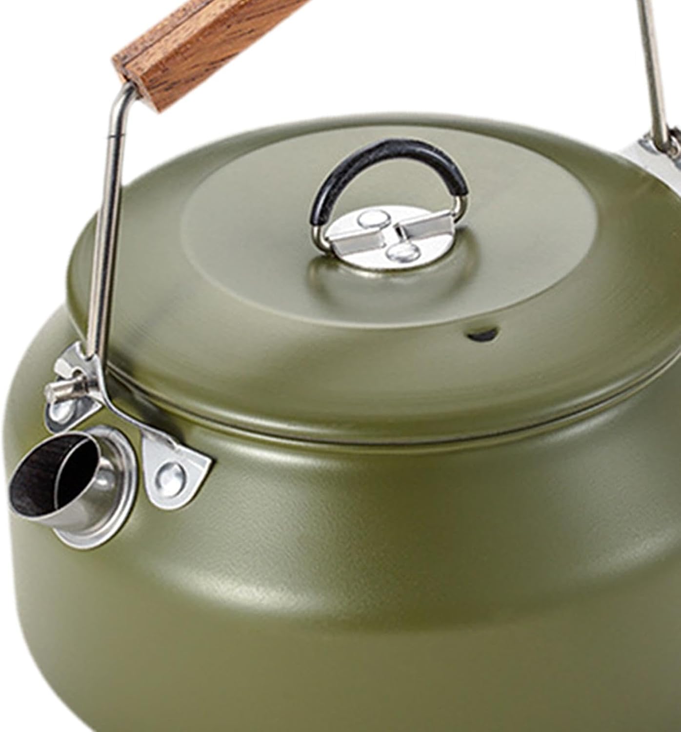 Camping Kettle, Cookware, 1L Water Coffee Pot, Picnic Teapot for Outdoor, Travel Backpacking,Boiling Water Over Fire,Climbing, Green