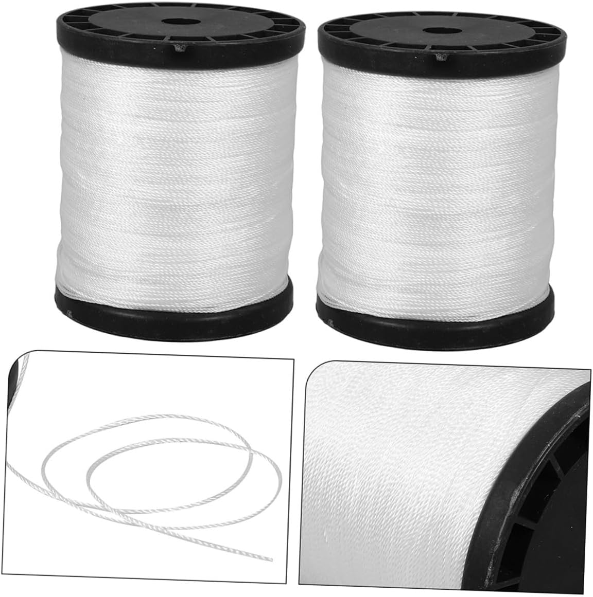 3 Rolls Nylon Construction String for Masonry Jobs – High-Strength Twisted Nylon Twine for Bricklaying and Building Projects, White Sturdy Masonry Line for Construction Use