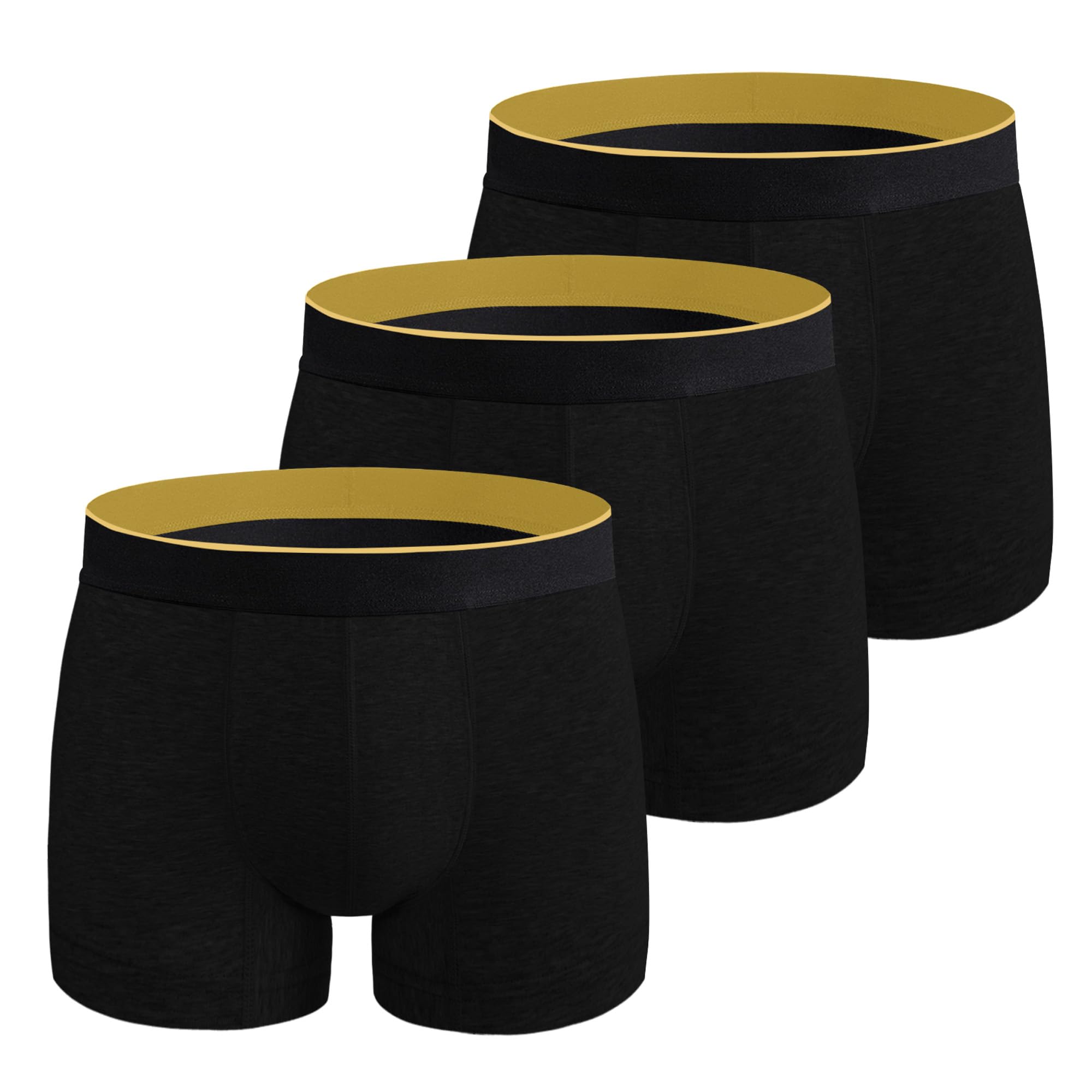 BATTEWA Full Coverage Incontinence Underwear for Men Overnight Leak Proof Boxer Briefs Protective Panties for Male Bladder Control Absorbency 100ml, 3Pack (XL, Black)