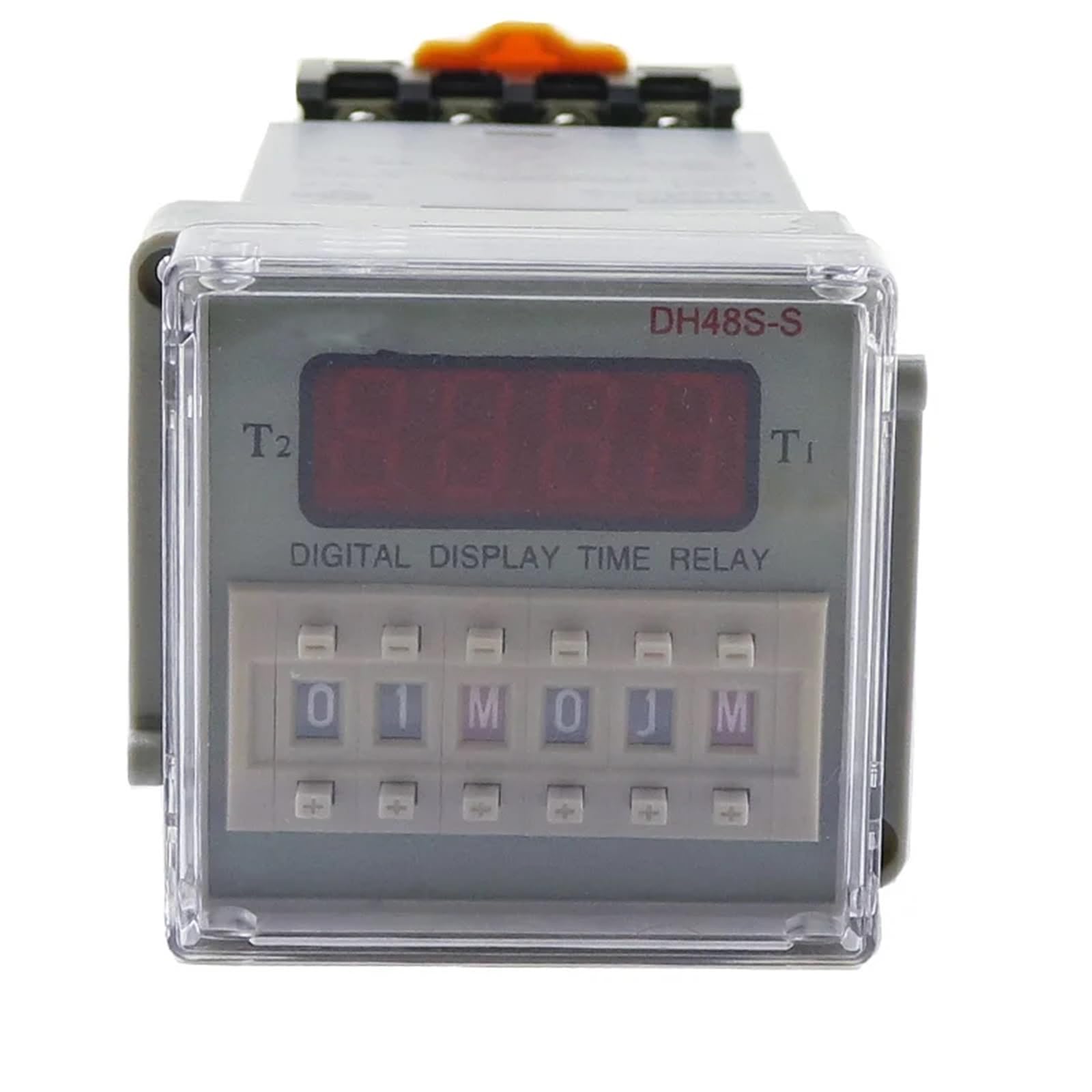 Relè temporizzato DH48S-S Relè temporizzato digitale 0.1S-99H Ore Relè temporizzato digitale 12V 24V 110V 220V con base presa inclusa (Size : DC24V)