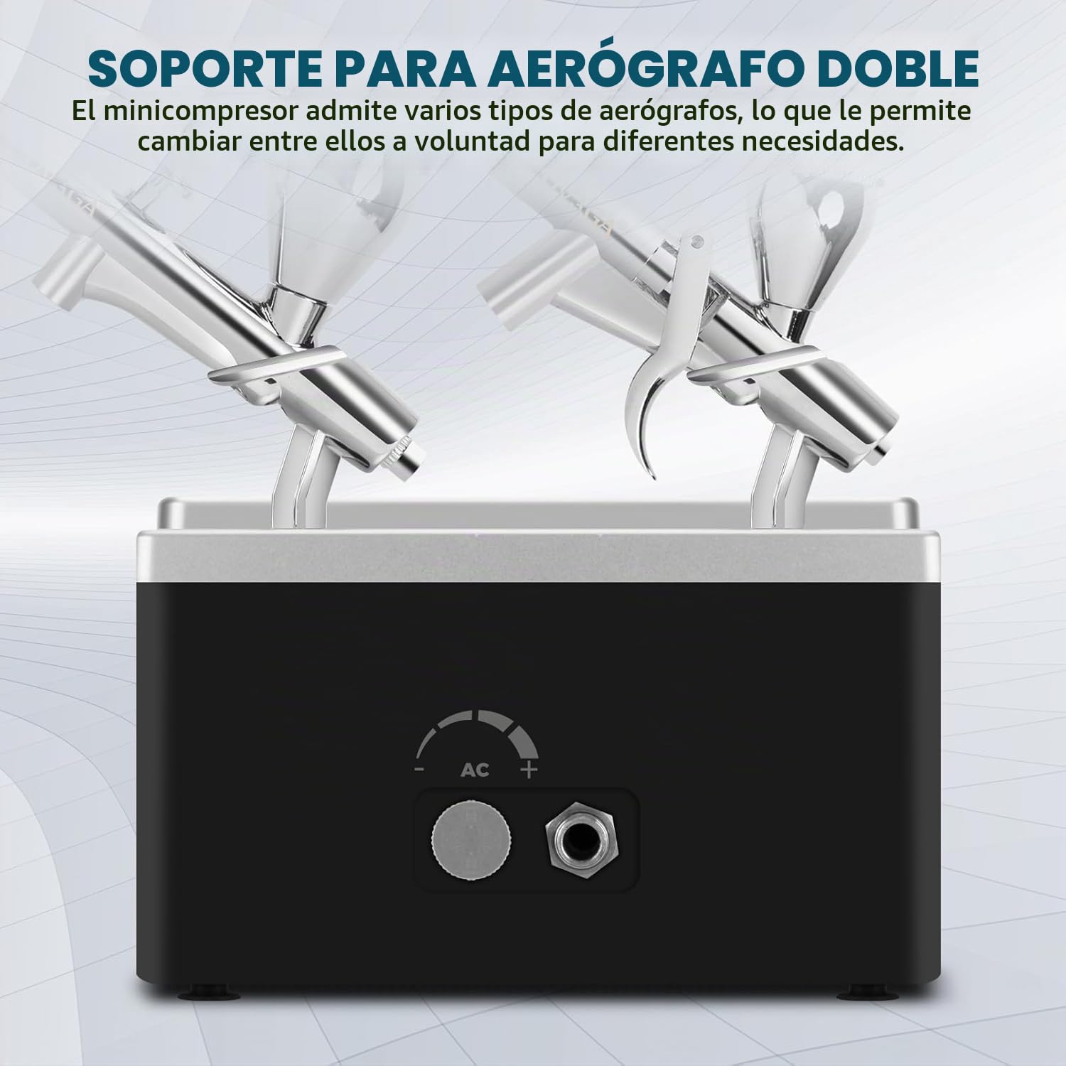 Compresor Aerógrafo de Grado Profesional, Mini Compresor de Alto Rendimiento con Pantalla Digital Inteligente y Control de Presión Preciso para Pintura de Modelos