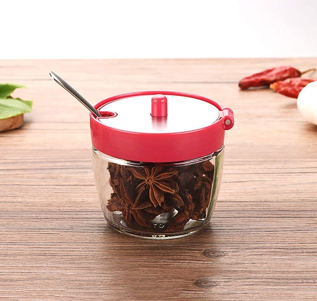 Bocaux à épices en verre de cuisine étanches à l'humidité avec couvercle hermétique