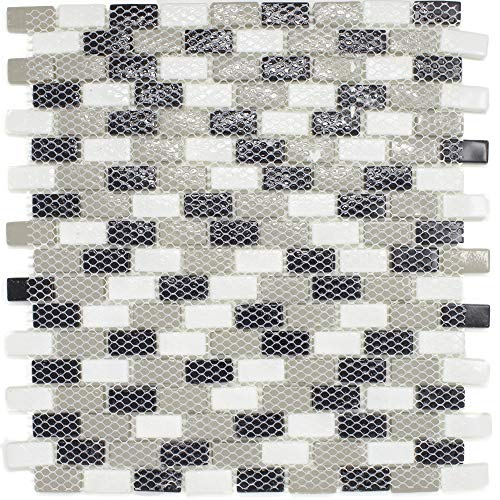 Tprng-01 Small Brick Pearl Look Purple Glass Mosaic Tile Backsplash (1 Sheet) #TOP5