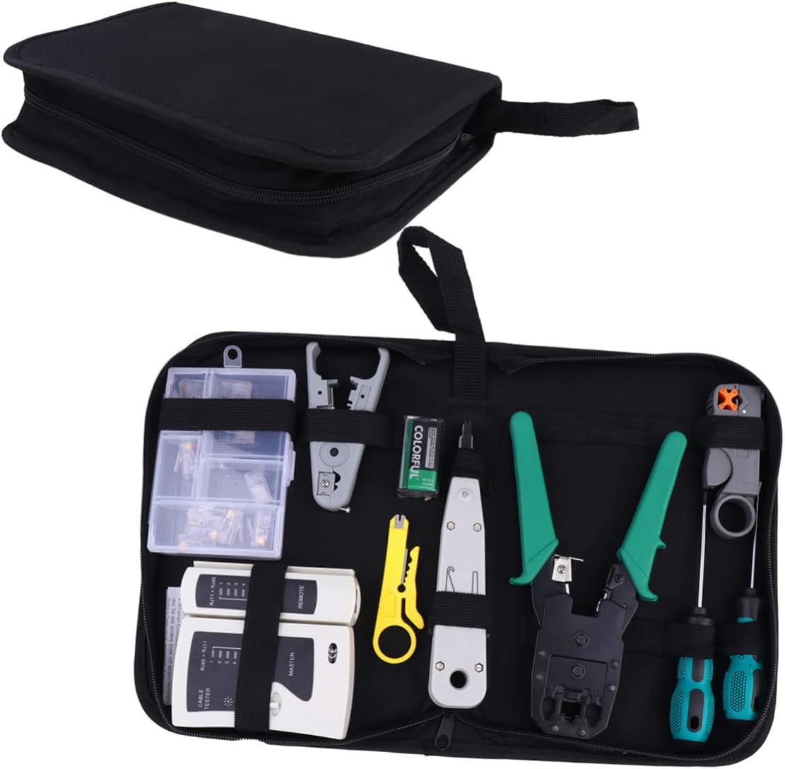 KICHOUSE Cable Crimper Lan Network Repair Tools Web Tool Kit Professional Installer Cable Tester Plier Clamp Portable