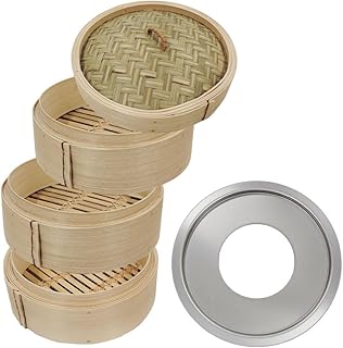 【初心者セット】 せいろ 蒸し器 3段 日本製 燕三条 せいろ蒸し器 燕三条製 せいろ鍋 中華せいろ せいろ蒸し 蒸籠 蒸篭 セット 蓋 本体 セイロ 蒸し 13cm 17cm 21cm 点心 中華 肉まん 小籠包 シュウマイ 中華セイロ 初心者 ビギナー 竹製 竹 受け台 (ナチュラル, 21cm)