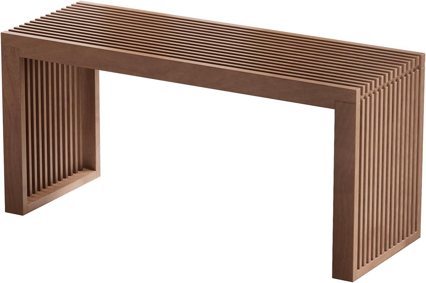 Bamboo Small Dining Bench,Farmhouse Bench for Kitchen & Living & Dining Room Furniture Natural