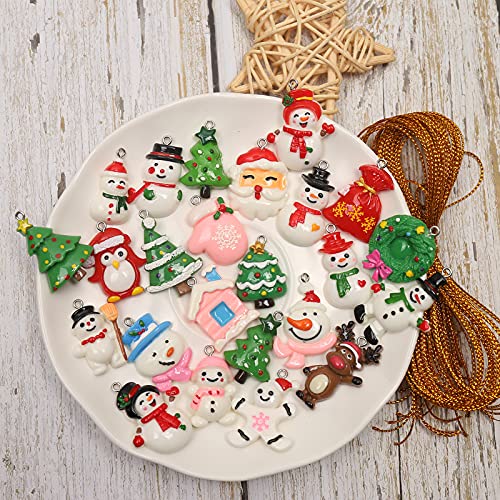 Tobeit 24Pcs Christmas Resin Charms Snowman Pendants For Christmas Diy Jewelry Making（B-Snowman） #TOP2