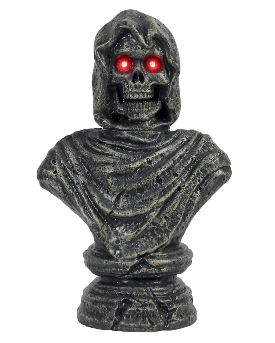 Horror-Shop Sprechender Grim Reaper Büste mit Bewegung 40cm