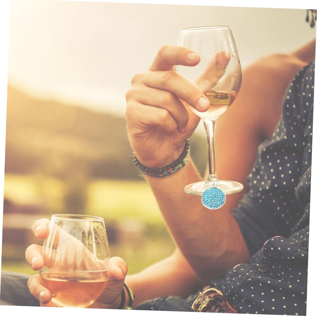BESTOYARD 2sets Cup Identifiers Wine Glass Charms for Party Decorations Creative Drink Markers for Homes Bars Gatherings and Events