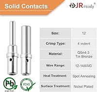 Vista 3 de JRready ST6139 Kit de conectores DTP de 2 4 pines, conectores eléctricos grises impermeables IP67 con enchufe con terminales sólidos y enchufes