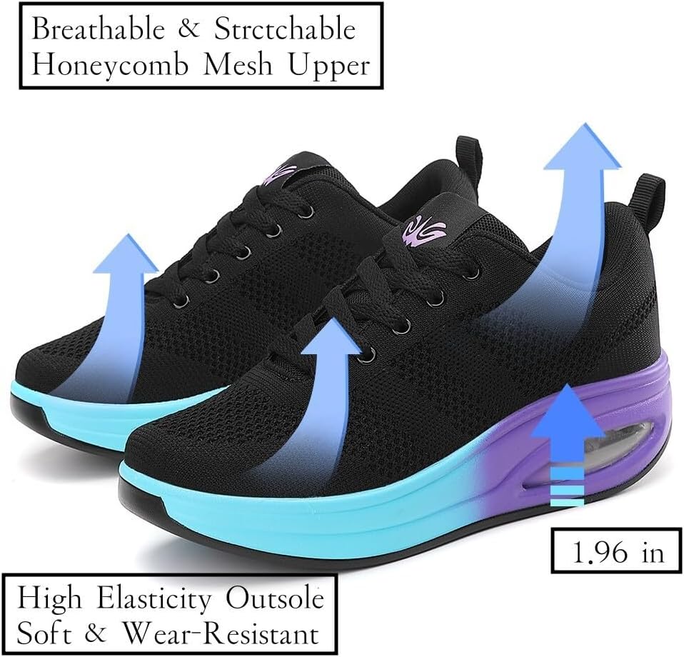 Walking Shoes for Women Air Cushion Nurse Slip Resistant Work Sock Sneakers Food Service Platform Comfortable Weight Light - Image 5