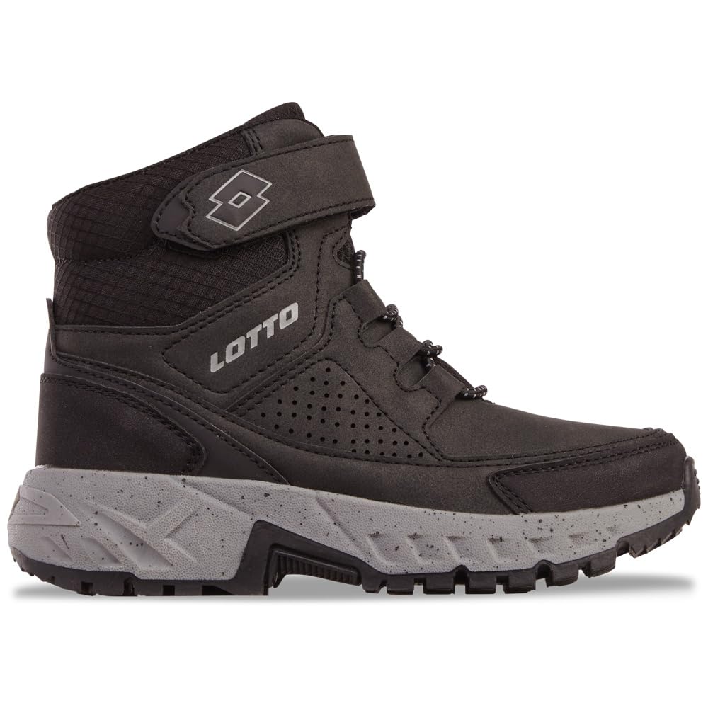 LOTTO Unisex Kid's Alderton Mid K Calf Boot, Black Grey, 10.5 UK Child